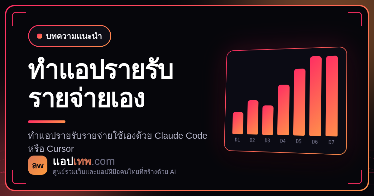 ทำแอปบันทึกรายรับรายจ่ายเองด้วย AI ได้ไหม? เริ่มจากฟีเจอร์ไหน เก็บข้อมูลที่ไหน และต้องระวังอะไร