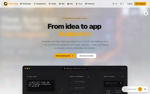หน้าตาของ AppForge บนจอคอม