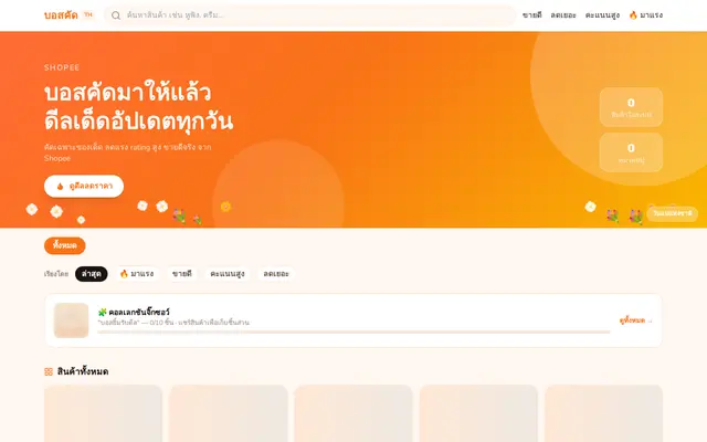 หน้าตาของ BossKud Affiliate บนจอคอม